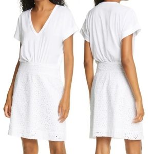 Veronica Beard Jiya eyelet popover dress XS white
